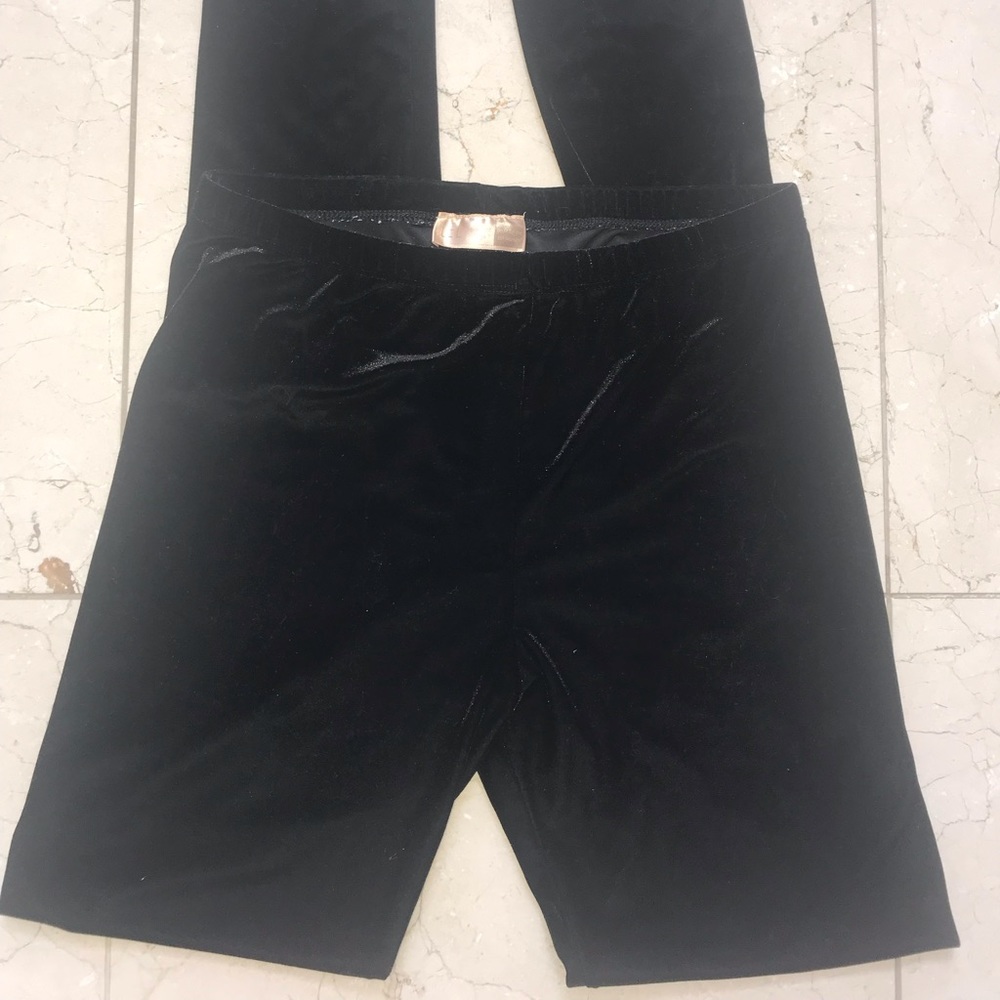 Long Elegant Legs Velvet Black Leggings 37” inseam